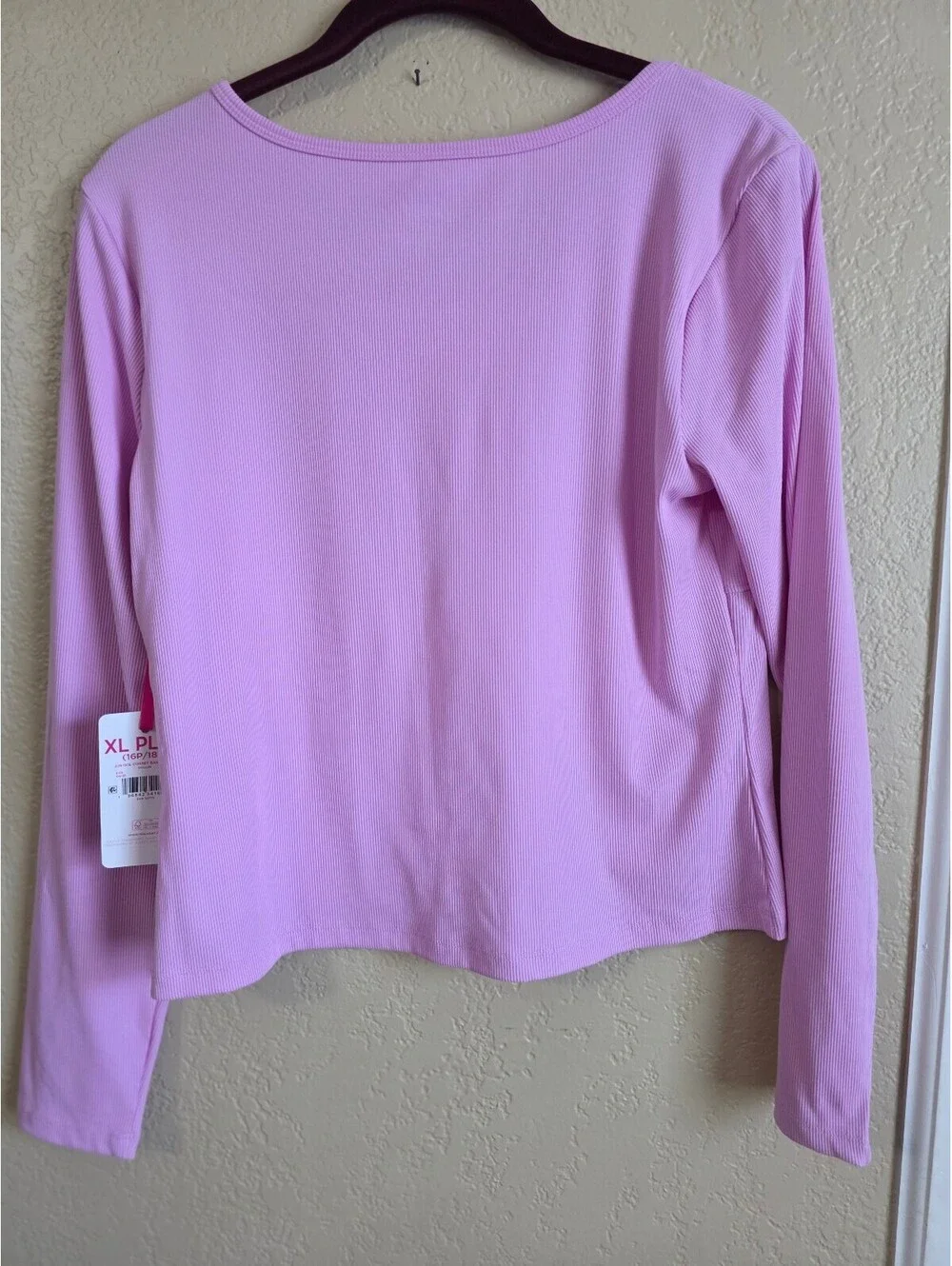 Cool Justice XL Plus Corset Base Layer Long Sleeve Top in Doll Pink